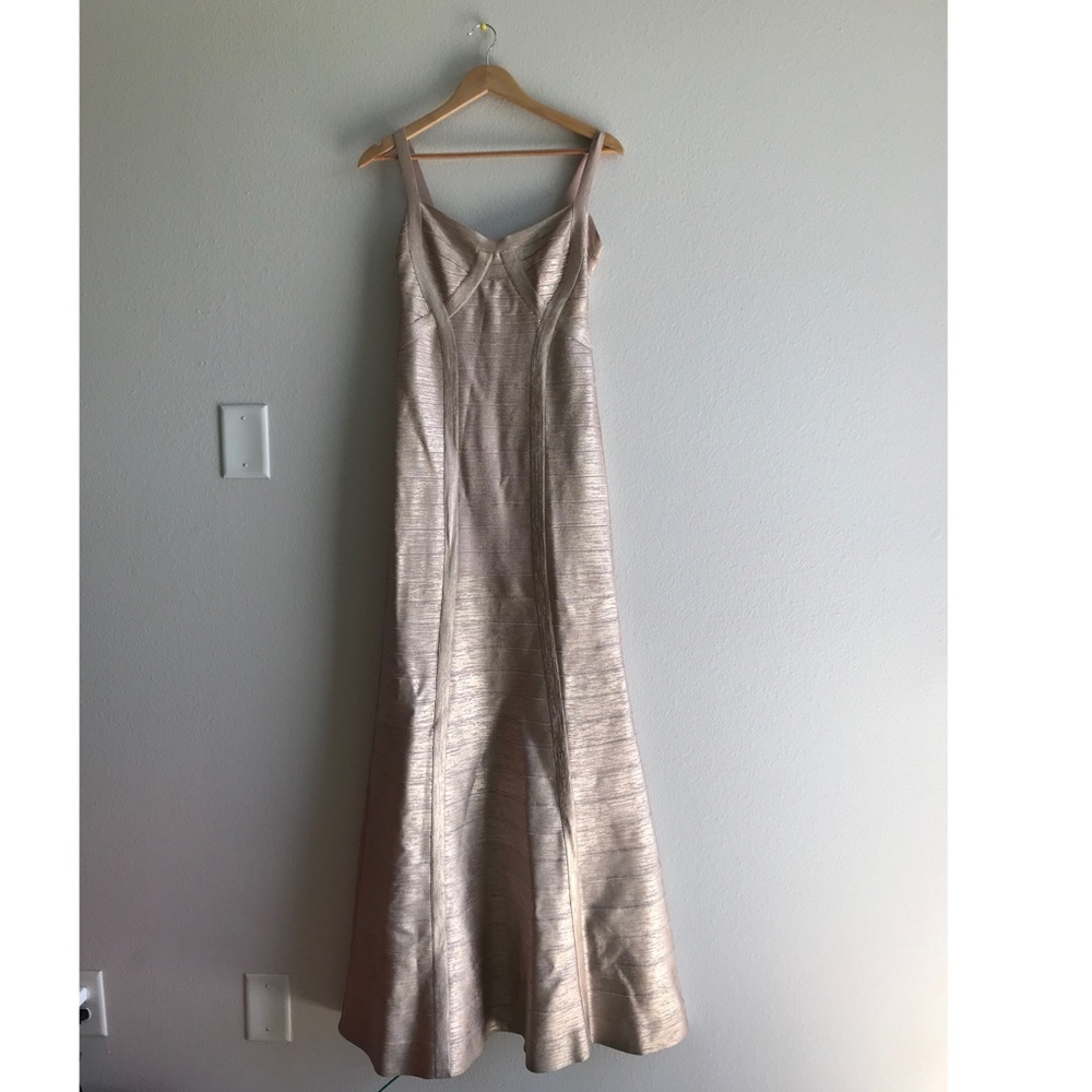 *stored flat* Herve Leger Metallic Bandage Dress